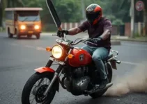 motorista atacando motociclista