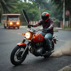 motorista atacando motociclista