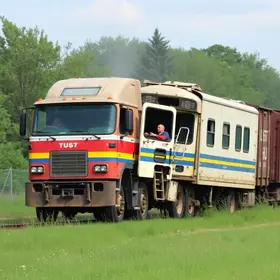 acidente entre caminhão e trem